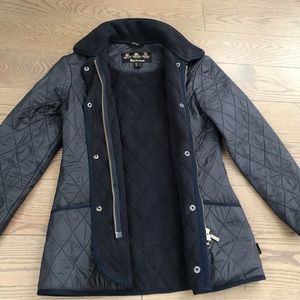 Navy Barbour calvary polarquilt jacket, fleece lined, good condition